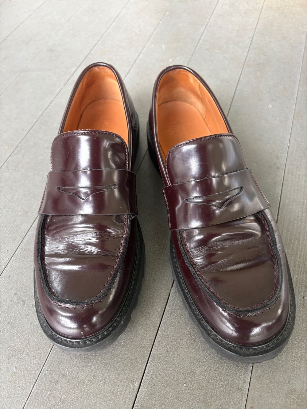 Thursday Boot Company Women's Burgundy Leather Penny Loafers
